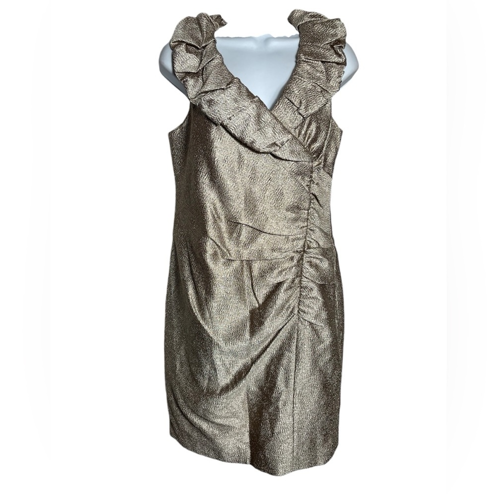 NWT Niteline dress‎ size 14 petite stunning gold metallic cocktail dress